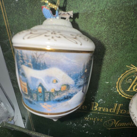 24 Bradford Editions Thomas Kinkade Heirloom Glass Starlight Angel BOX ORNAMENTS - Picture 14 of 15